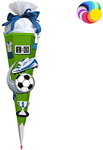 alles-meine.de GmbH Bastelset - Schultüte Farbe & Größe wählbar 70/85 / 100 cm - Fussball - Farbe frei wählbar - Bastelschultüte - Zuckertüte zum selber Basteln Bemalen Bek..