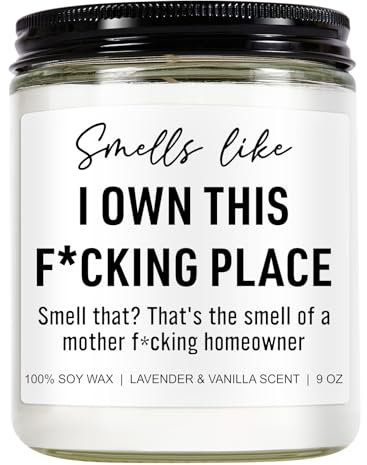 Younift Funny Scented Candle, House Warming Gifts New Home, Housewarming Gifts for Women, Men, Couple, New Homeowner - First Apartment Essentials - Closing Presents for Home Buyers - 9 oz