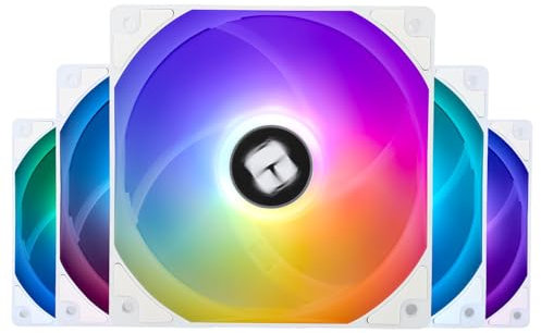 Thermalright TL-C12CW-S X5 CPU Fan,White Cooling Fan, PC Fan with 1550RPM Speed, 120mm Computer Case Cooler Fan,PWM Control Fan for Case and Liquid Cooler & CPU Cooling