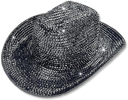 BAYINBROOK Cowboyhut Damen Westernhut mit Strasssteinen und Glitzersteinen, Modischer Hut für Partys