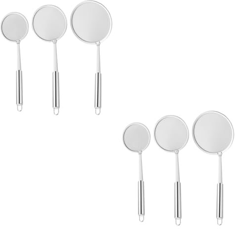 Garneck 2 Set Di Cucchiaio Schiumarola in Acciaio Inox Con Manico A Maglie Separatore Di Grasso Cucchiaio Schiumarola Per Colino Da Zuppa 3 Pezzi*2