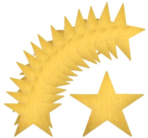 sourcing map 36Pcs Laser Gold Stars Cutouts Double Printed Paper Stars Decoration Cardboard Star for Classroom Wall Party Movie Night Party Supplies, 11 Inch
