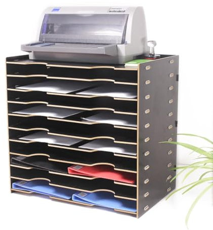Schreibtischablage aus Holz für A3-Briefgröße, stapelbare Schreibtischablagen für effiziente Organisation (51,8 x 33 x 49 cm)
