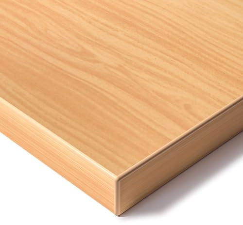 E.For.U® Tischplatte 160x80 cm, Schreibtischplatte 25 mm stabile, Made in Europe, Perfekt für höhenverstellbare Schreibtische, Esstisch (Buche)