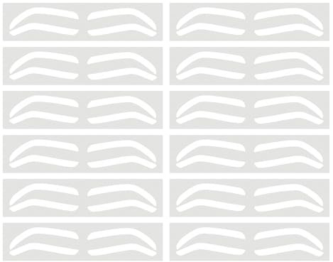 Brow Mapping Guide Paper, Airbrush Eyebrow Sticker – Nastro a forma di sopracciglia | 10 paia di stencil professionali per colorare sopracciglia, righello, ausiliario, timbri tonificanti, strisce