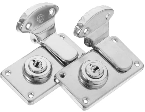 DIYEAH Serratura per Valigia Antica in Ferro Argento, Blocco Leggero a Funzionamento Fluido, Kit 2 Pezzi per Accessori da Viaggio e Scatole
