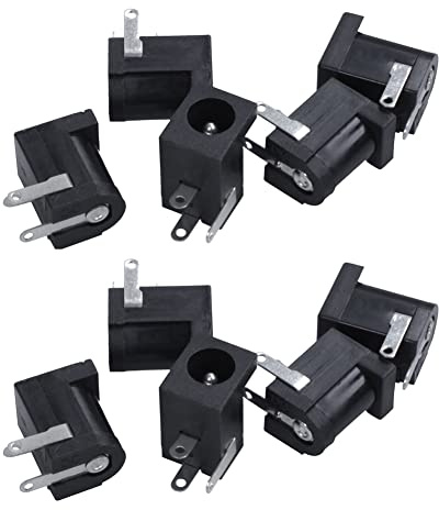 Remingtape 10 stycken DC 5,5 mm x 2,1 mm kraftuttag panelmontering