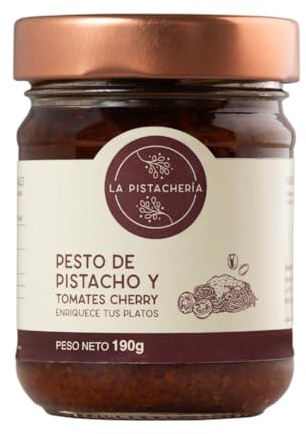 Pesto De Pistacho Y Tomates Cherry Gourmet Salsa Artesanal Para Pasta Y Recetas Mediterráneas Sabor Intenso Listo Para Usar Natural Sin Conservantes (190 gr)