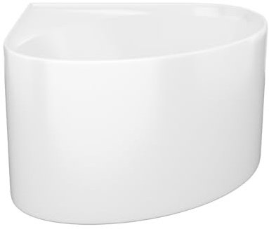 Vente-unique-Vasca da bagno angolare ovale 176 litri 100 x 100 x 58 cm in Acrilico Bianco lucido - MARTA