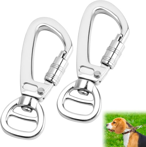 Karabiner Hundeleine Mit Drehgelenk, 2 Stück Edelstahl Karabinerhaken Für Hunde Leine Schlüsselanhänger Schlüssel Karabiner Für Paracord Halsband Gurtband Sicherheit
