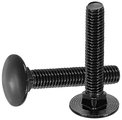 QUARKZMAN 30Pcs Boulons À Tête Ronde, M6 x 35mm Acier Inoxydable 18-8 (304) Tête Ronde Collet Carré Vis Boulon Noir Pour Accessoires De Fixation - Noir