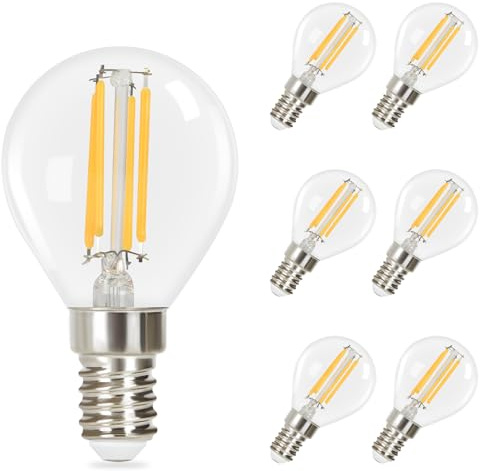Glitzerlife LED Deckenstrahler E14 Leuchtmittel 6er Pack 4W Vintage 2700K | Warmweiß Deckenlampe Spot Beleuchtung AC 230V Strahler fur Flur Café Bar Schlafzimmer Restaurant 6 Stück