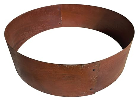 Relaxdays Anello in Acciaio corten Effetto ruggine per Alberi e aiuole, bordura Rotonda, 20 x 70 cm, Marrone