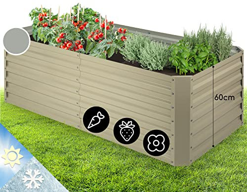 blumfeldt Metal Raised Beds for Gardens, Vegetable Planters Outdoor for Garden Herbs, Flowers, Fruit, Veggie, 970L Large Free Standing Steel Elevated Planter Box Kit, Weatherproof & Rust-Free, 1.8m