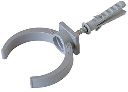 First Plast CNLM50 Collarini a lira completi di viti e tasselli per tubi tondi ø 50 mm. Colore grigio