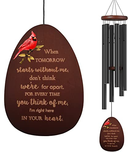 Memorial Wind Chimes for Outside, Sympathy Cardinal Wind Chimes for Loss of Loved One,in Memory of a Loved One Like Mother & Father,Cardinal & Sympathy Gifts Basket for Bereavement,Condolence,Funeral