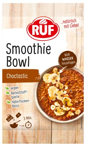 RUF Smoothie Bowl Choctastic, Frühstücks-Snack auf Haferflocken-Basis mit Nüssen & Bananen, einfache & schnelle Zubereitung, vegan, 1 x 50g Beutel
