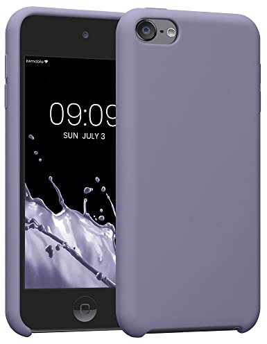 kwmobile Étui Compatible avec Apple iPod Touch 6G / 7G (6ème et 7ème génération) - Étui Coque Protection en Silicone pour Lecteur MP3 Soft Blue Lavender