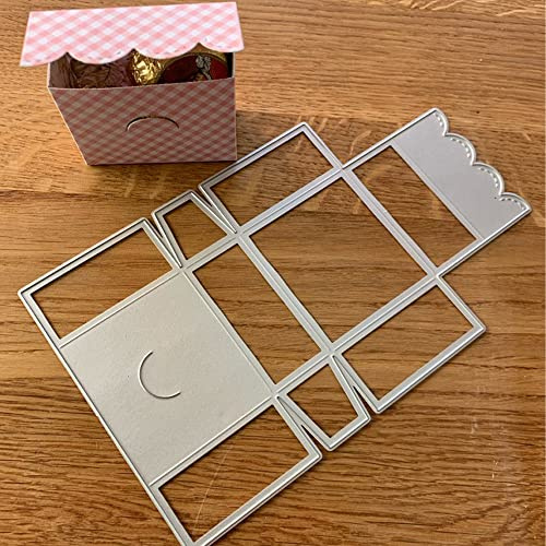Gift Box Making Metal Die Cuts Cutting Dies, Gift Box Making Paper Cards Cutting Dies Cut Stencils for DIY Embossing Card Making Book Tags Decorative Paper Dies Scrapbooking