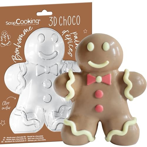 ScrapCooking – starre Form für Schokolade, Lebkuchenmann, 3D-Form, Schokoladenform, für Weihnachtsmann aus Schokolade – Zubehör zum Backen in Blisterverpackung – Manalas – 6759