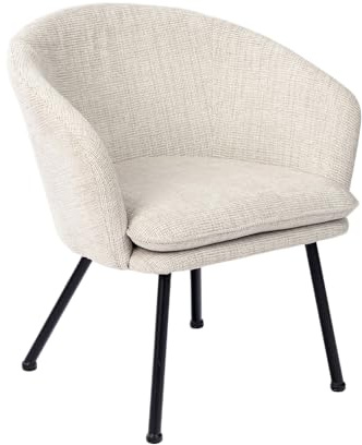MEUBLE COSY Sessel Relaxsessel Lehnstühle Polsterstuhl Armsessel Einzelsofa mit Metallbeinen für Wohnzimmer Schlafzimmer Büro Vanity, Beige, 67.5x64x74.5cm