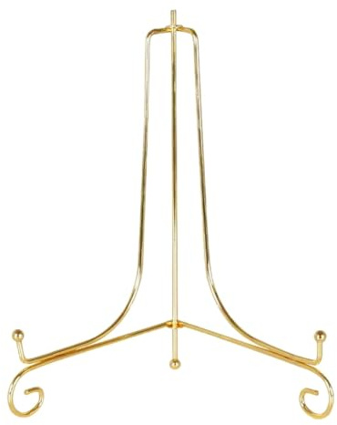 Présentoir doré, support de bricolage, support de livre, socle photo, bol, cadre, image, assiette, étagère, chevalet, rangement, décoration - 15 cm