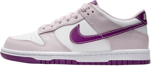 NIKE Dunk Low GS, Scarpe da Ginnastica Basse, Bianche (Bianco/Lilla, Sistema Taglie Calzature EU, Adulto, Numero, Media, 36.5)
