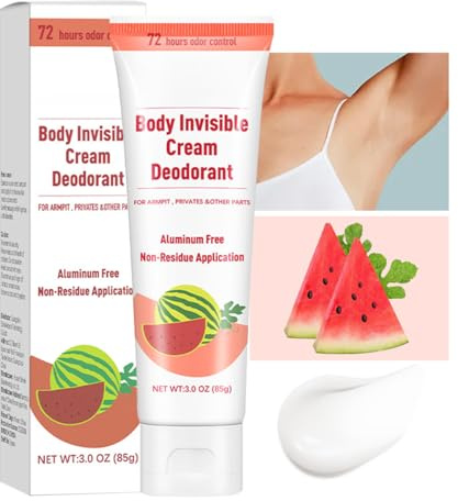 Wenrny Whole Body Deodorant Cream for Women,85g Aluminum Free Deodorant Lotion,72 Hour Odor Control Invisible Cream Deodorant,Refreshing Fruit Scents Deodorant for Men Women (Watermelon)