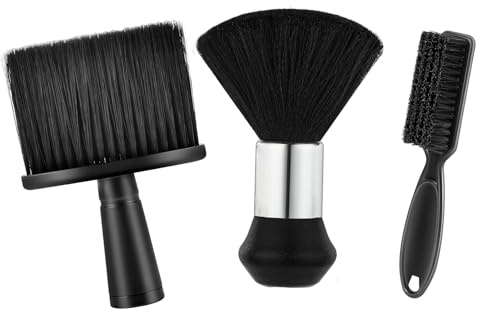 3 Stück Friseur Bürste, Nackenpinsel Set, Soft Friseurbürste, Friseur Pinsel, Friseur Haarpinse, Soft Barbierbürst für Friseursalon Haarreinigung