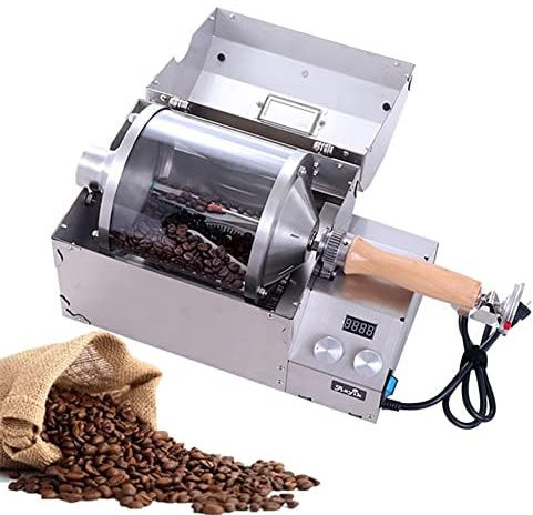 LYFDPN Torréfacteur de Grains de café, torréfacteur électrique à Tambour en Acier Inoxydable, torréfacteur de Noix d'arachide et de Grains ménagers pour la