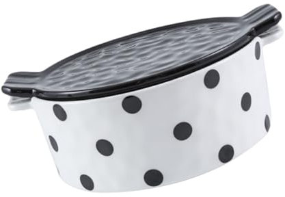 OKUMEYR Ciotola Da Forno Ceramica Con Coperchio Ciotola Versatile Per Dessert e Servizio Alimentare Facile Da Pulire e Sicura Per Microonde Forno e Lavastoviglie