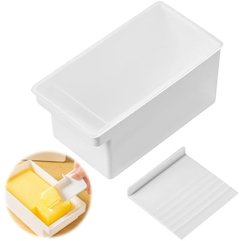 Beurrier avec Couvercle en Plastique, Beurrier, Boîte à Beurre pour 250 g, avec Couvercle Transparent, Récipient à Beurre pour Servir, Compatible Lave-Vaisselle, Adapté à la Porte du Réfrigérateur