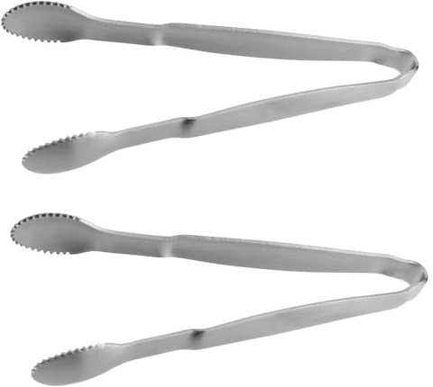 TAODAN 2PCS 4 Inch Miniature Pliers Stainless Steel Appetiser Tongs Multi Purpose Manual Kitchen Tongs Suitable for Sugar Cubes Ice Cubes Lemon Slices