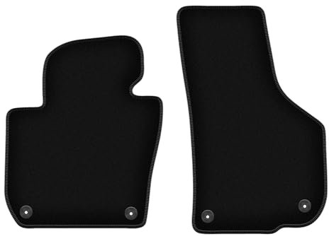 Wielganizator Velours Vorne Fußmatten passend für Skoda Superb II Long (2008-2015) | Qualität: Basic - Genaue Passform, rutschfeste Untregrund 2-teilig - Schwarz