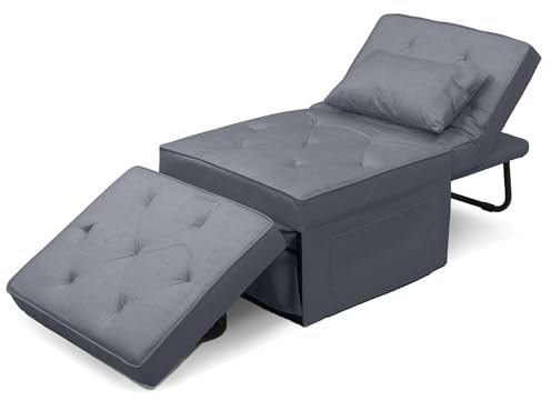 Softa Klappbarer Schlafsessel mit schlaffunktion, 5-Positionen Verstellbar & Bis 300kg Belastbar - Platzsparendes Gästebett 71x191cm für Wohnzimmer, Gästezimmer & Kleine Wohnungen
