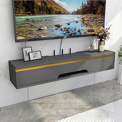 Ceiling Tv Mount Stand Wall Bracket Adjustable Height Stands Pedestal,Floating Lowboard TV Stand Wall Mounted Media Console Shelf with Cable Management Hole Wooden Wall Cabinet for Living Ro