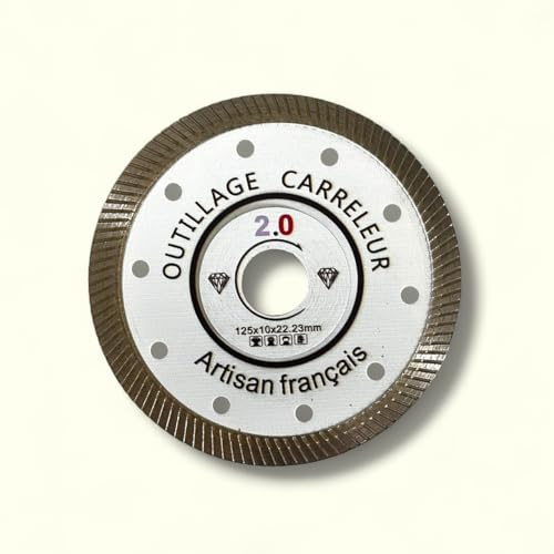 Disco diamantato 125 mm Katana 2.0 – taglio ultra sottile per piastrelle, gres porcellanato e marmo – bordo continuo – per smerigliatrice angolare – qualità Pro – Outillage Carreleur 2.0