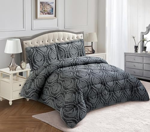 Textile Home Home Décor black jacquard bedspread super king quilted bedding large dark luxury 3 piece soft embossed bed cover bedroom set