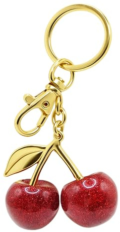 One Tap Only Porte-clés rouge cerise pour sac à main - Accessoires cadeaux pour femme - Chaîne d'extension pour sac à main, Porte-clés rouge, 12.3 X 7.1 X 2.5 Centimeters