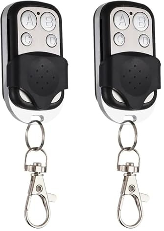 2 Pcs Twins Universal Wireless Remote Control, 433MHz Copy Remote Opener Garage Door Wireless Automatic Garage Door Opener Cloning Key Fob with 4 Buttons for Car Garage Door Gate (JS) (ABCD)