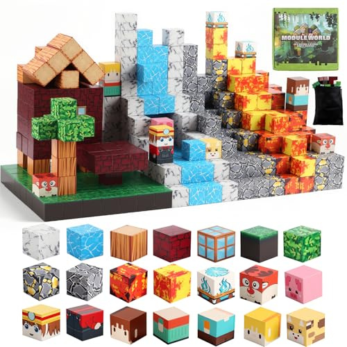 Funykich Magnetiska byggklossar, 470 st. magnetiska byggstenar, magnetleksak, Montessori, kreativa leksaker för barn från 3 4 5 6 7 8 9, magnetspel, barnleksaker, presenter för pojkar och flickor