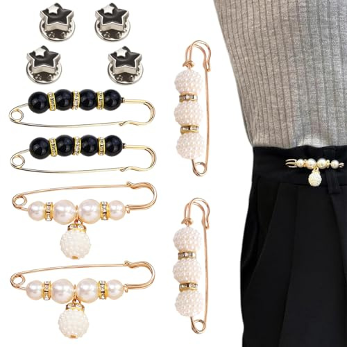 10 Piezas broches para ropa mujer, imperdibles broches novia, broche pañuelo, Alfileres de Seguridad con Perlas y Cristales, para Mujeres y Niñas, Decoración para Chal, Suéter, Bufanda, Vestido