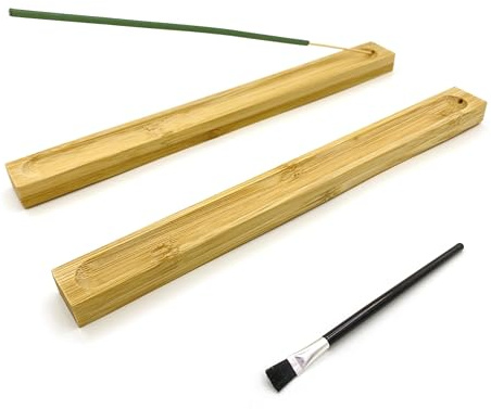CBRVTY Supporto per bastoncini di incenso, in bambù, per meditazione, yoga, interni ed esterni (2,2 cm, 2 pezzi)