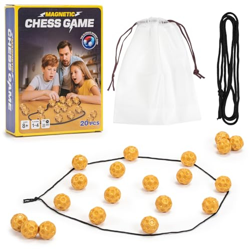 Magnet Schachspiel, Tragbares Magnetisches Schachspiel Mit Schnur, Interaktives Fußball-Party-Familien-Camping Magnet Schach Strategie, Magnetic Chess Pädagogisches Reisespiel Für Erwachsene
