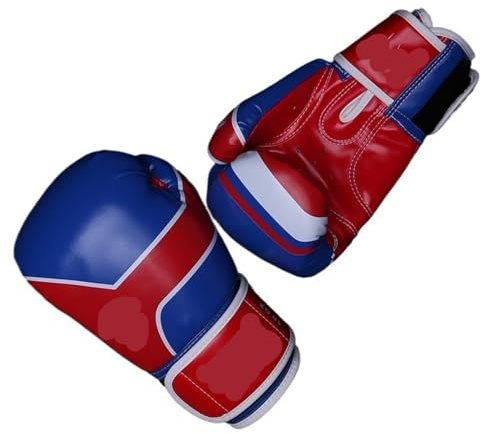 Boxningshandskar spark boxningshandskar för män kvinnor PU muay thai handske vuxen karate strid stansning träningsutrustning (blå, 283 ml)