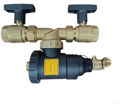 UTTASU Magnetic Filter for Heating Systems and Wall-Mounted Boilers DN32 with Ball Valve as Sludge Separator to Increase Efficiency