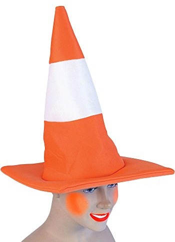 Orange and White Traffic Cone Fancy Dress Hat (gorro/sombrero)