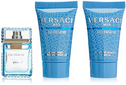 Versace Man Eau Fraiche Geschenkset (Eau de Toilette,5ml+Duschgel,25ml+Aftershave Balsam,25ml), 55 ml