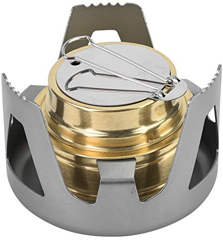 Portable Ultra-Light Mini Cooking Burner Alcohol Fuel Stove for BBQ Camping(Grey)