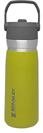 STANLEY IceFlow Stainless Steel Bottle with Straw, Vacuum Insulated Water Bottle for Home, Office or Car, Reusable Leak Resistant Cup with Straw and Handle, Aloe, 22OZ